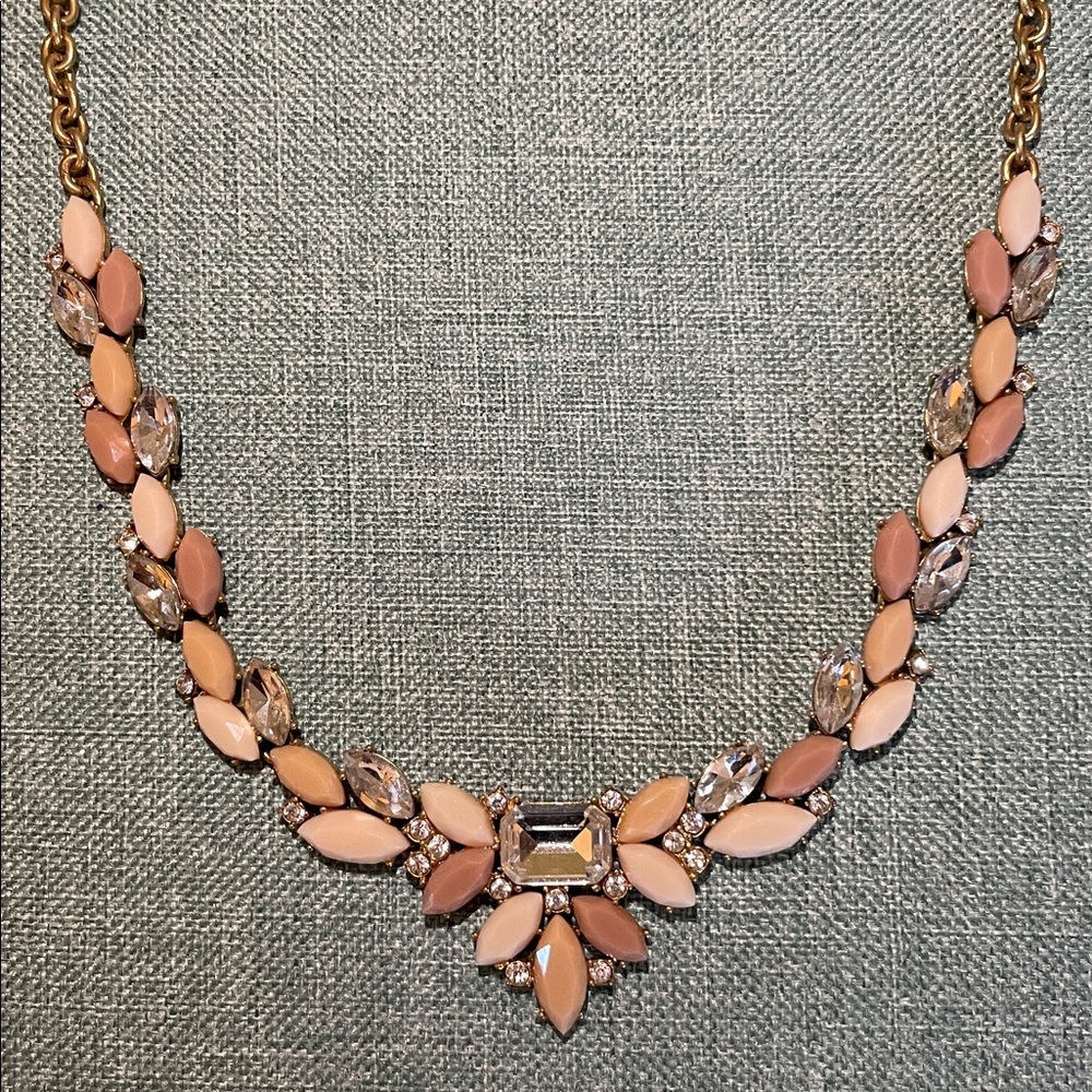 Rhinestone Cluster Flower Statement Necklace - image 1